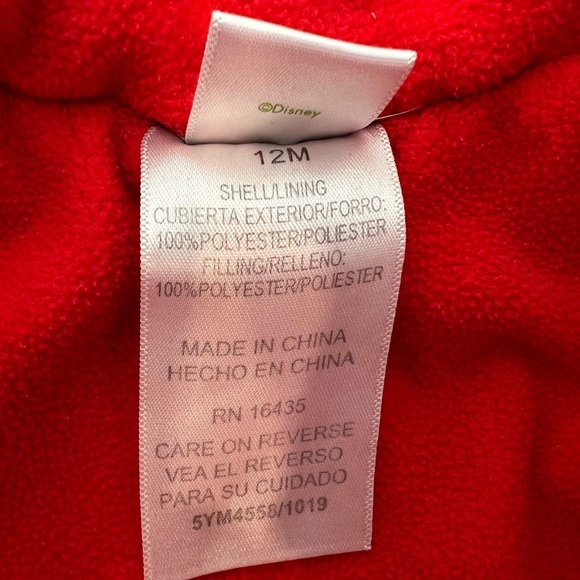 Y2K Disney Baby Mickey Mouse Red Puffer Vest Size 12M - Picture 5 of 6
